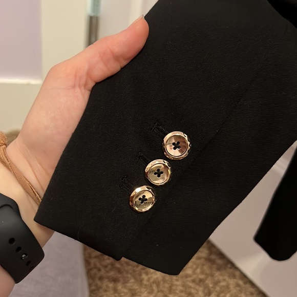 WHBM size 2 black jacket with ruffles and usable pockets. Very gently used. - Picture 12 of 13